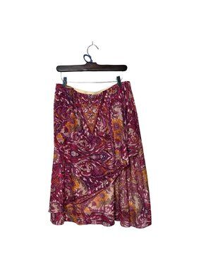 Covington Womens‎ Large Pink Paisley High-Low Skirt Recycled Polyester Flowy